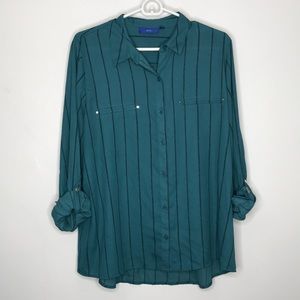 Apt. 9 Striped Long Sleeve Button Down